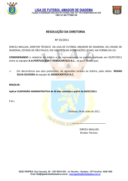Resolução - 25/2011 - Atleta RENAN SILVA OLIVEIRA