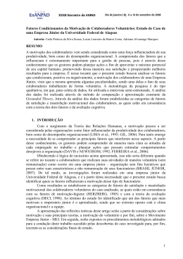 1 Fatores Condicionantes da Motiva&ccedil;&atilde;o de Colaboradores