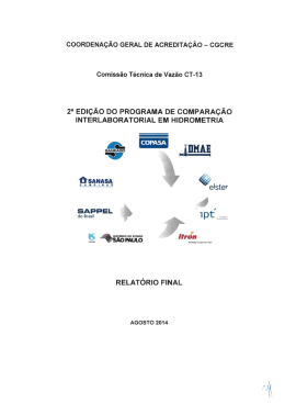 2&ordf; Edi&ccedil;&atilde;o do Programa Interlaboratorial em Hidrometria