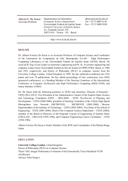 Alberto F. De Souza RESUME EDUCATION