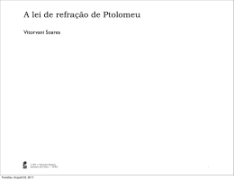 A lei de refra&ccedil;&atilde;o de Ptolomeu