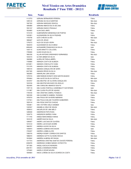 Resultado da 1&ordf; fase do T.H.E.