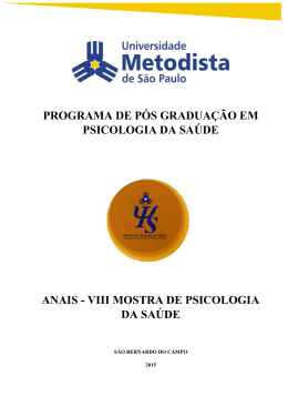 Anais da VIII Mostra de Psicologia da Sa&uacute;de 2015