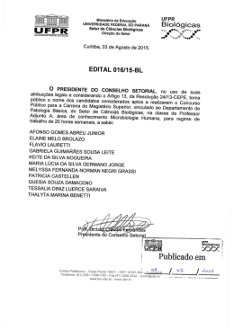 Edital 16/15-BL &ndash; Inscri&ccedil;&otilde;es Deferidas