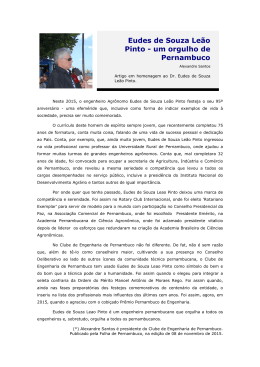 Eudes de Souza Le&atilde;o Pinto - um orgulho de