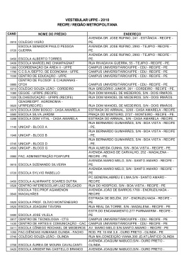 VESTIBULAR UFPE - 2010 RECIFE / REGI&Atilde;O METROPOLITANA