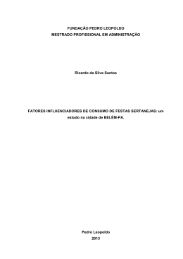 FUNDA&Ccedil;&Atilde;O PEDRO LEOPOLDO MESTRADO PROFISSIONAL EM