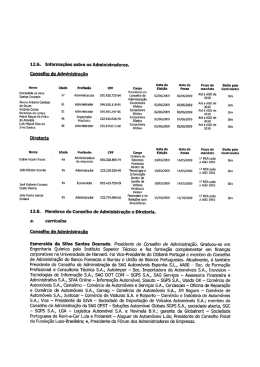 12.6. Informa&ccedil;&otilde;es sobre os Administradores.
