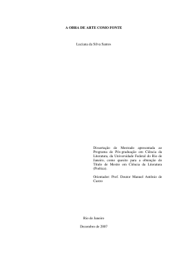 A OBRA DE ARTE COMO FONTE Luciana da Silva Santos