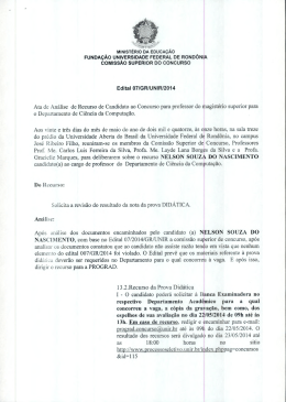 Resultado do Recurso da Prova Did&aacute;tica - Nelson Souza do