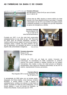 AS FARM&Aacute;CIAS DA BAIXA E DO CHIADO