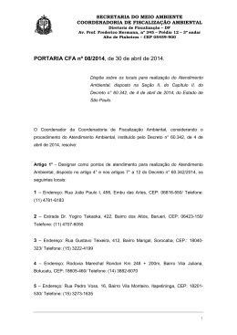 pontos de atendimento - Secretaria do Meio Ambiente do Estado de