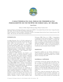 caracterização das áreas de preservação permamente do município