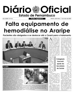 Falta equipamento de hemodi&aacute;lise no Araripe - Alepe