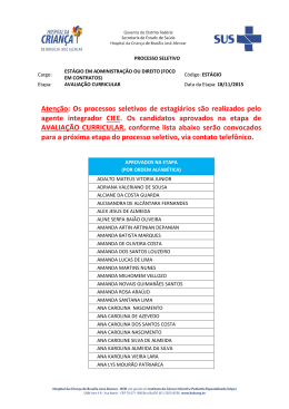 Aprovados na An&aacute;lise Curricular