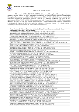 EDITAL DE CHAMAMENTO Pelo presente EDITAL DE
