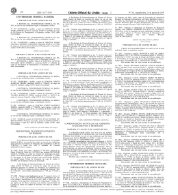 Nomea&ccedil;&atilde;o - Concursos - Universidade Federal da Bahia