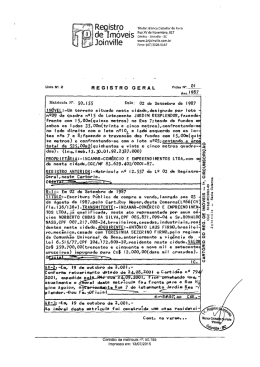 Matricula Nº. 50. rss ` Data: 02 de Setembro de I987