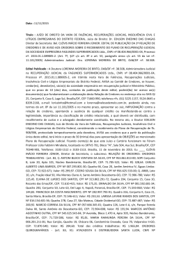 Data : 11/11/2015 Titulo : JU&Iacute;ZO DE DIREITO DA VARA DE