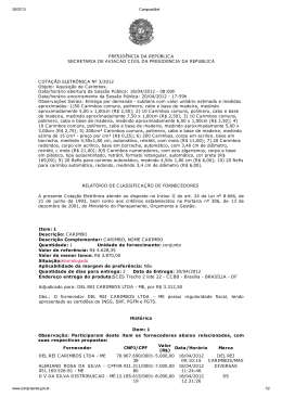 Cotação Eletrônica nº 3 2012 - Secretaria de Aviação Civil