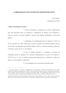 A ARBITRAGEM NOS CONTRATOS