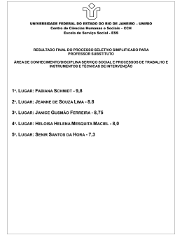 1º. lugar: fabiana schmidt - 9,8 2º. lugar: jeanne de souza lima