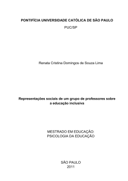 Representa&ccedil;&otilde;es sociais de um grupo de professores sobre a
