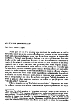 ARLEQUIM E MODERNIDADE* Tele Porto Ancona Lopez
