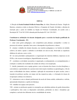 EE Ov&iacute;dio de Souza Dias - EDITAL PROFESSOR COORDENADOR