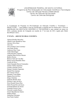 UNIVERSIDADE FEDERAL DE SANTA CATARINA Programa de