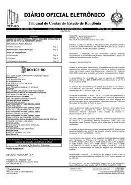 DI&Aacute;RIO OFICIAL ELETR&Ocirc;NICO Tribunal de Contas do - TCE-RO