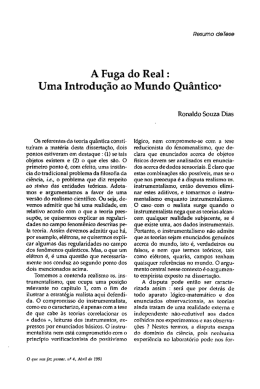 Ronaldo Souza Dias, "Resumo de tese: A fuga do real: uma