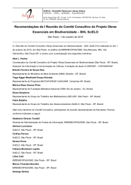 I Reuni&atilde;o do Comit&ecirc; Consultivo