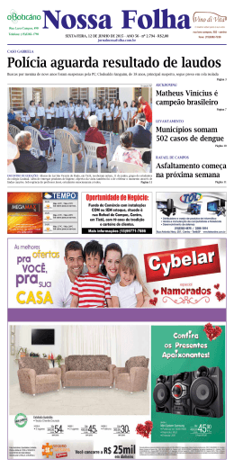 Edi&ccedil;&atilde;o 12/06/2015 - Jornal Nossa Folha