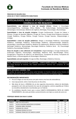 especialidades, &aacute;reas de atu&ccedil;&atilde;o e anos adicionais com
