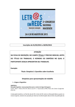 Inscri&ccedil;&otilde;es de 01/03/2015 a 30/05/2015 ATEN&Ccedil;&Atilde;O NA FICHA DE