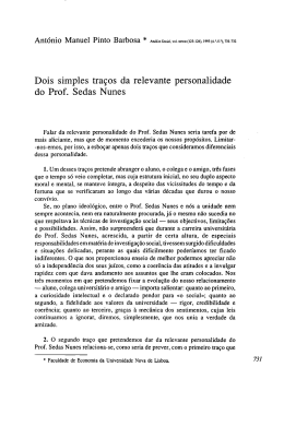 Dois simples traços da relevante personalidade do