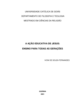 a ação educativa de jesus: ensino para todas as gerações