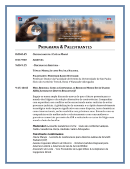 PROGRAMA &PALESTRANTES - CPR Institute for Dispute Resolution