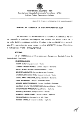 Portaria 3298 de 2014 Constitui institui CPA IFC