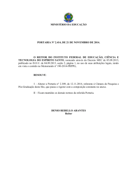SERVI&Ccedil;O P&Uacute;BLICO FEDERAL - Instituto Federal do Esp&iacute;rito Santo