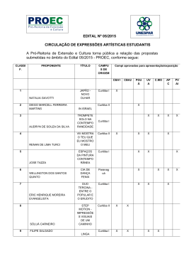 EDITAL N&ordm; 05/2015 CIRCULA&Ccedil;&Atilde;O DE EXPRESS&Otilde;ES