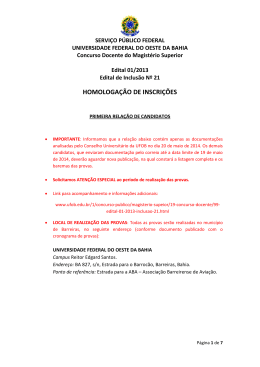 Inscri&ccedil;&otilde;es Homologadas