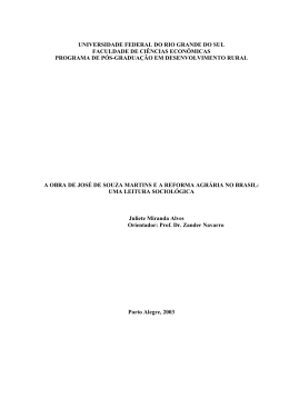 A obra de Jos&eacute; de Souza Martins e a reforma agr&aacute;ria no Brasil: uma