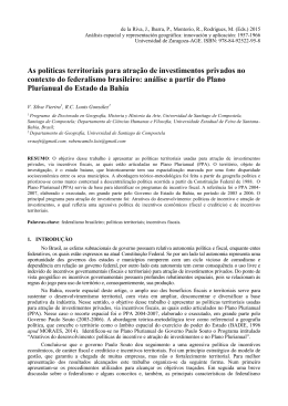 As pol&iacute;ticas territoriais para atra&ccedil;&atilde;o de investimentos privados no
