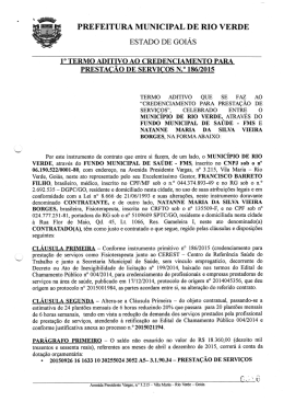 PREFEITURA MUNICIPAL DE RIO VERDE ESTADO DE GOIAS