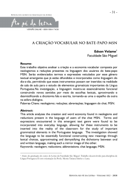 A cria&ccedil;&atilde;o vocabular no bate-papo MSN