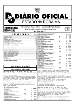 DOEN&deg; 320.pmd - Imprensa Oficial do Estado de Roraima