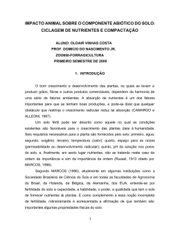 impacto animal sobre o componente abi&oacute;tico do solo: ciclagem de