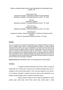 G&ecirc;nese e evolu&ccedil;&atilde;o de fei&ccedil;&atilde;o erosiva na Bacia Hidrogr&aacute;fica do